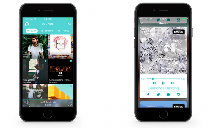 Sounds offers add to publications on social networks your favorite tracks