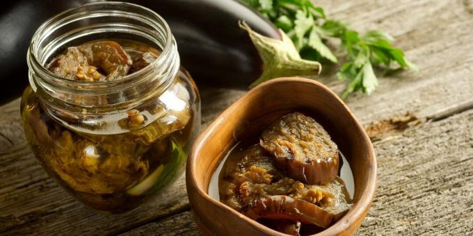 Eggplant salad for the winter with horseradish and pepper