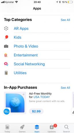 App Store in iOS 11: Popular Categories