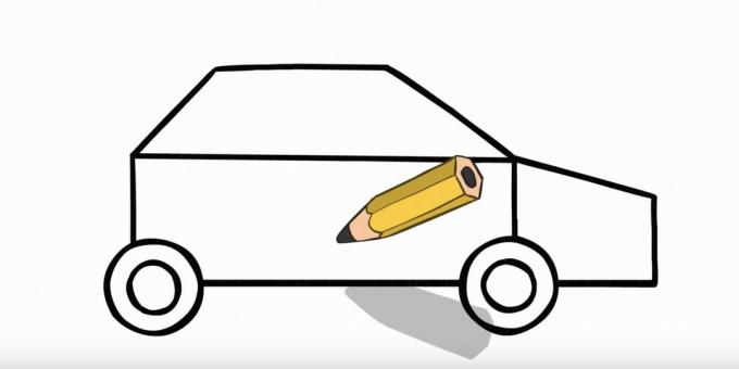 How to draw a police car: draw the front