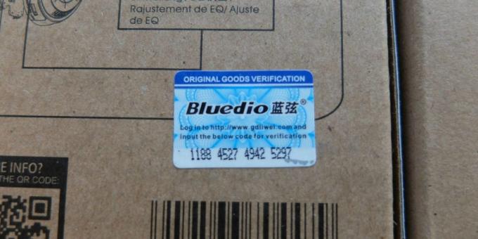 The hologram on the packaging of the original Bluedio