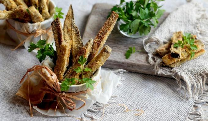 Breaded crispy eggplants