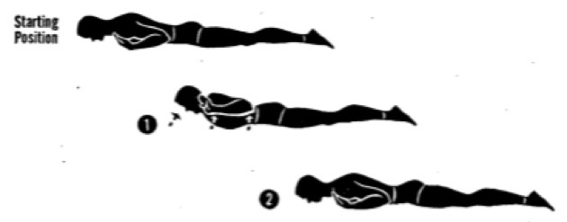 for posture exercises. Deflections from a prone position