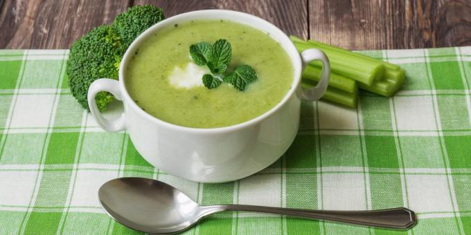 Cream of broccoli with ricotta and mint prescription Jamie Oliver