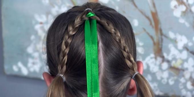 hairstyles for girls in the New Year: insert the tape