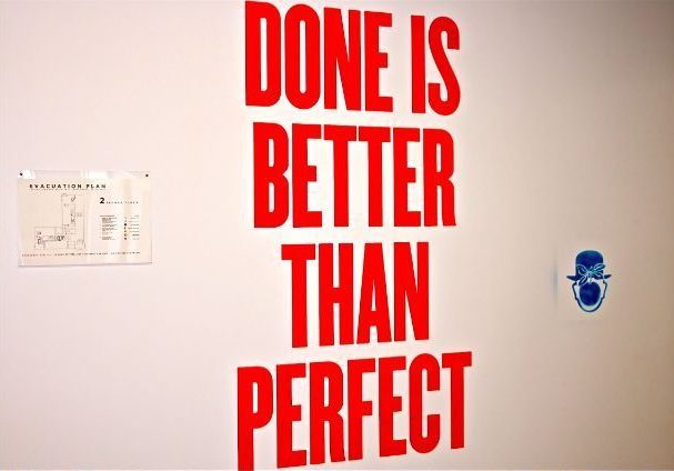 Motivational slogan on a wall in the Facebook office