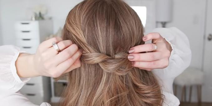 Hairstyles for long hair: hair pull