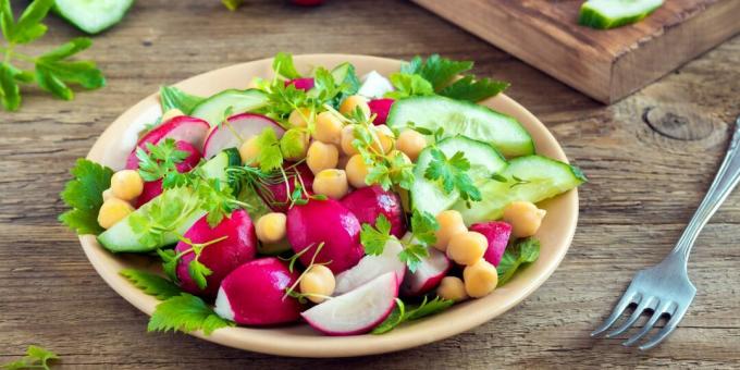 Radish salad with chickpeas