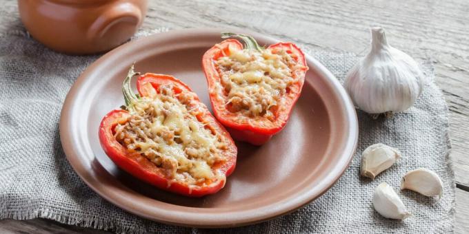 Stuffed Peppers with Meat and Cauliflower