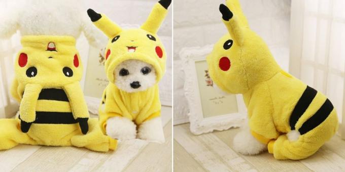 Christmas costumes for dogs and cats: Pikachu