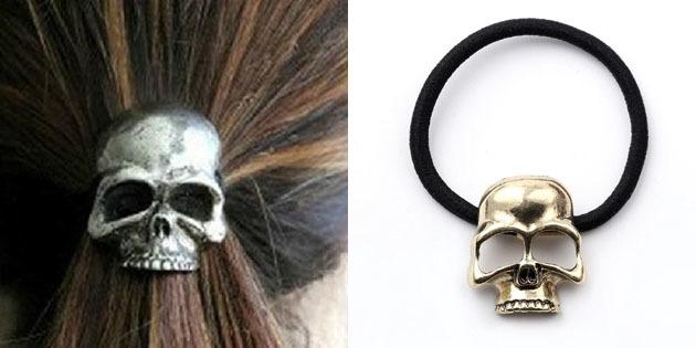Scrunchy in the form of a skull