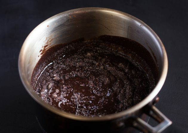 chocolate brownie recipe: add sugar and cocoa