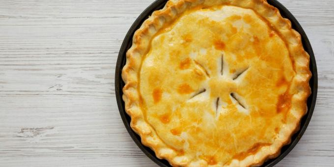 Pie with forest mushrooms and potatoes