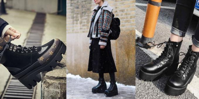Fashionable women's shoes Fall-Winter 2019/2020: boots with high platform