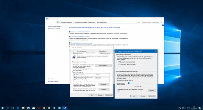 Configure Windows 10: System Restore Service
