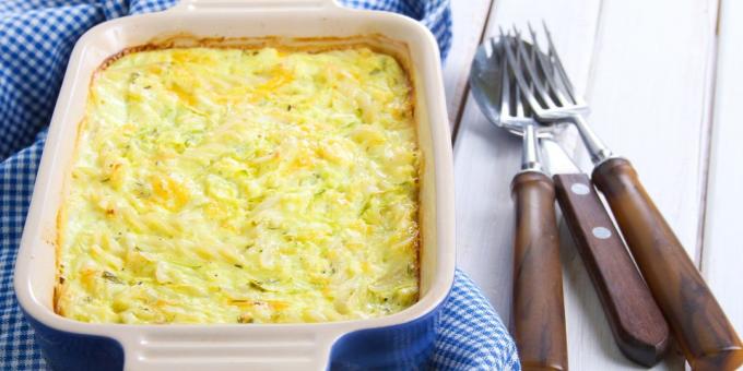 Baked zucchini with chicken