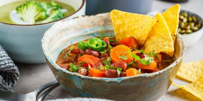 Minestrone with Mexican-style beans