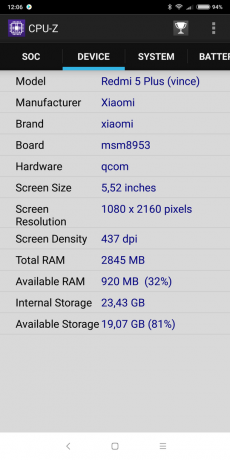 Xiaomi Redmi 5 Plus: technical specifications