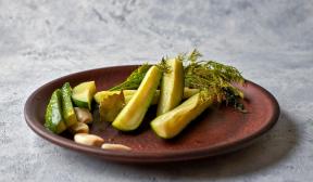 Lightly salted cucumbers with mustard