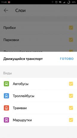 "Yandex. Map "of the city: Search public transport
