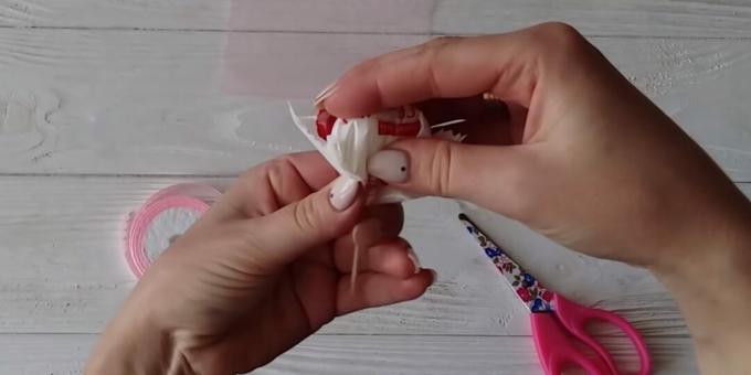 How to make a bouquet of candy: glue a toothpick to the candy