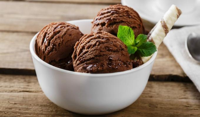 Creamy chocolate ice cream