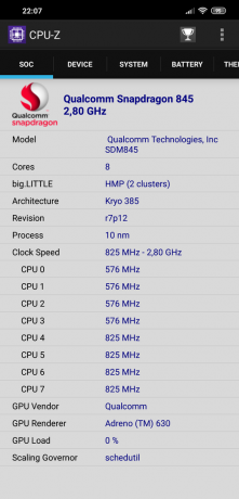 review Xiaomi Pocophone F1: CPU-Z