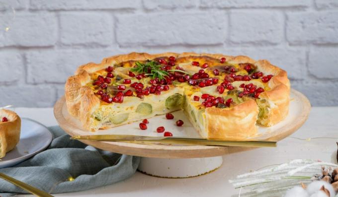 Quiche with Brussels sprouts
