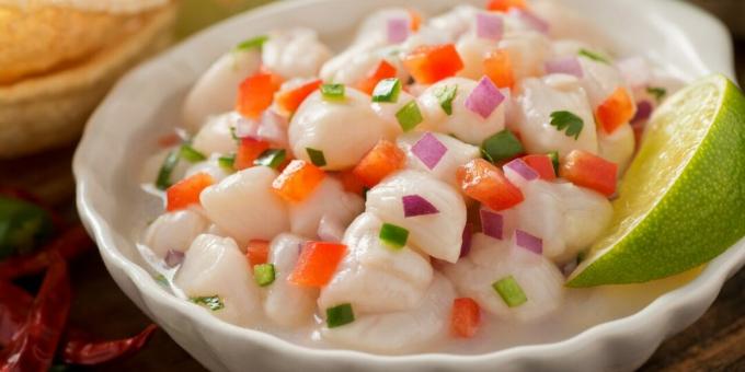 Ceviche of scallops