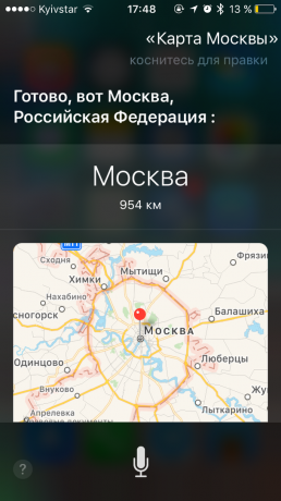 Siri command: map