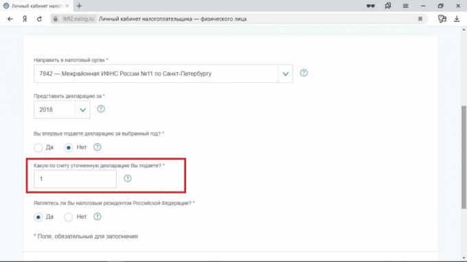 Tax return 3-NDFL: enter data