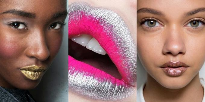 New makeup: lips metallic colors