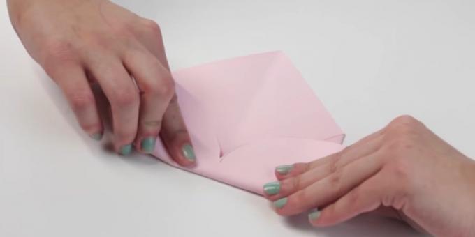 envelope with your hands: bend the lower part