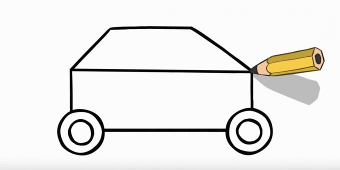 How to draw a police car: draw the top of the car