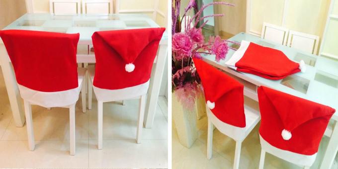 Christmas decorations with AliExpress: backrest covers on chairs