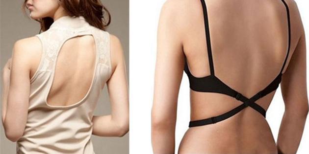 Clasp on the bra for dresses with open back