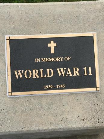 WWII memorial plaque