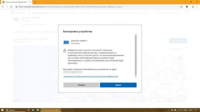 Remote lock PC with Windows 10: Click "Next" button
