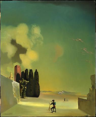 "Landscape with Mysterious Elements". Salvador Dali