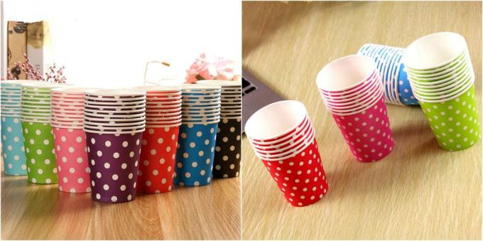 Products for the party: Bright paper cups