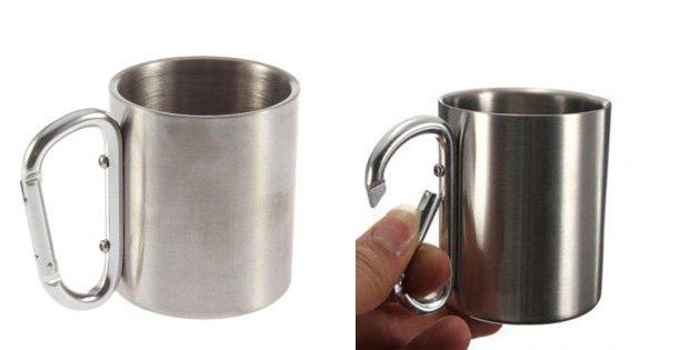 Mug with carabiner