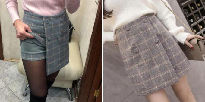 Wool skirt-shorts