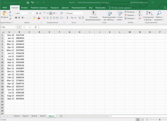 in Excel sheet forecasts