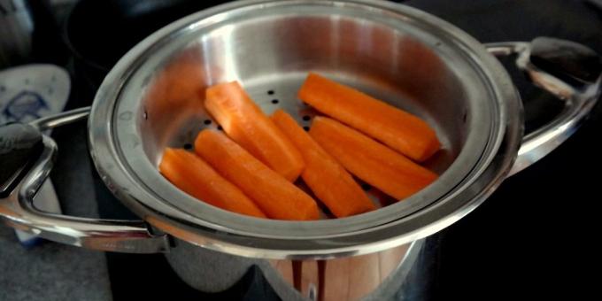 How and how much to cook carrot: Steaming