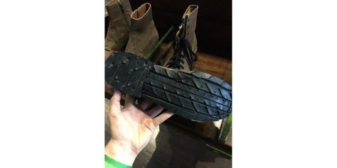 from the outsole tread