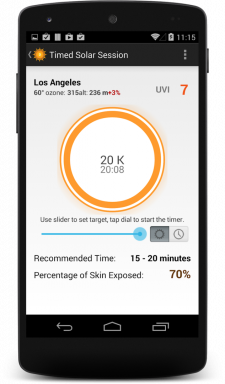 Dminder calculate the optimal time for sunburn