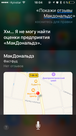 Siri command: find reviews about restaurants
