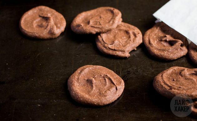 Chill the chocolate chip cookies after baking, then remove from the parchment