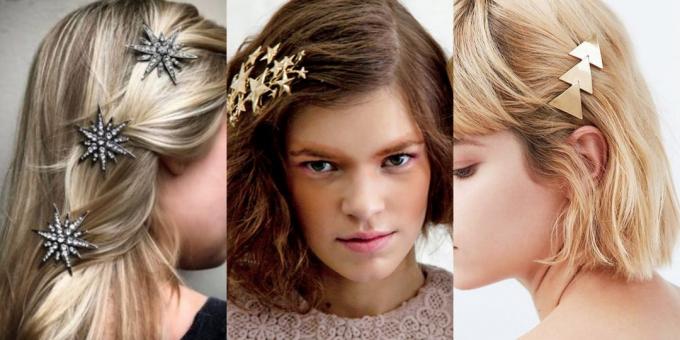 Hairstyles for New Year: Laying large accessories