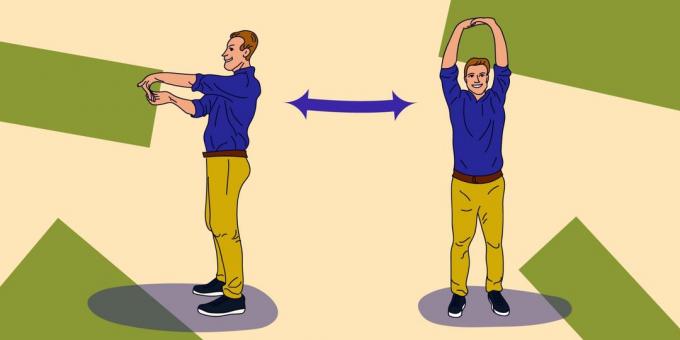 Stretching at work: exercise "Free wrists"